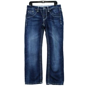 Camp David Men Nick Regular Fit Dark Wash Denim Jeans White Stitching Size 31x32